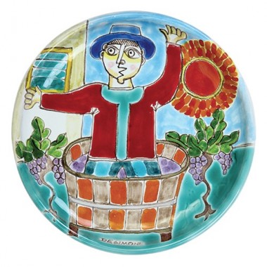 Piatto Tondo DS 15 cm PT15DS-7 Pigiatura dell'uva Piatto Tondo DS 15 cm PT15DS-7 Pigiatura dell'uva